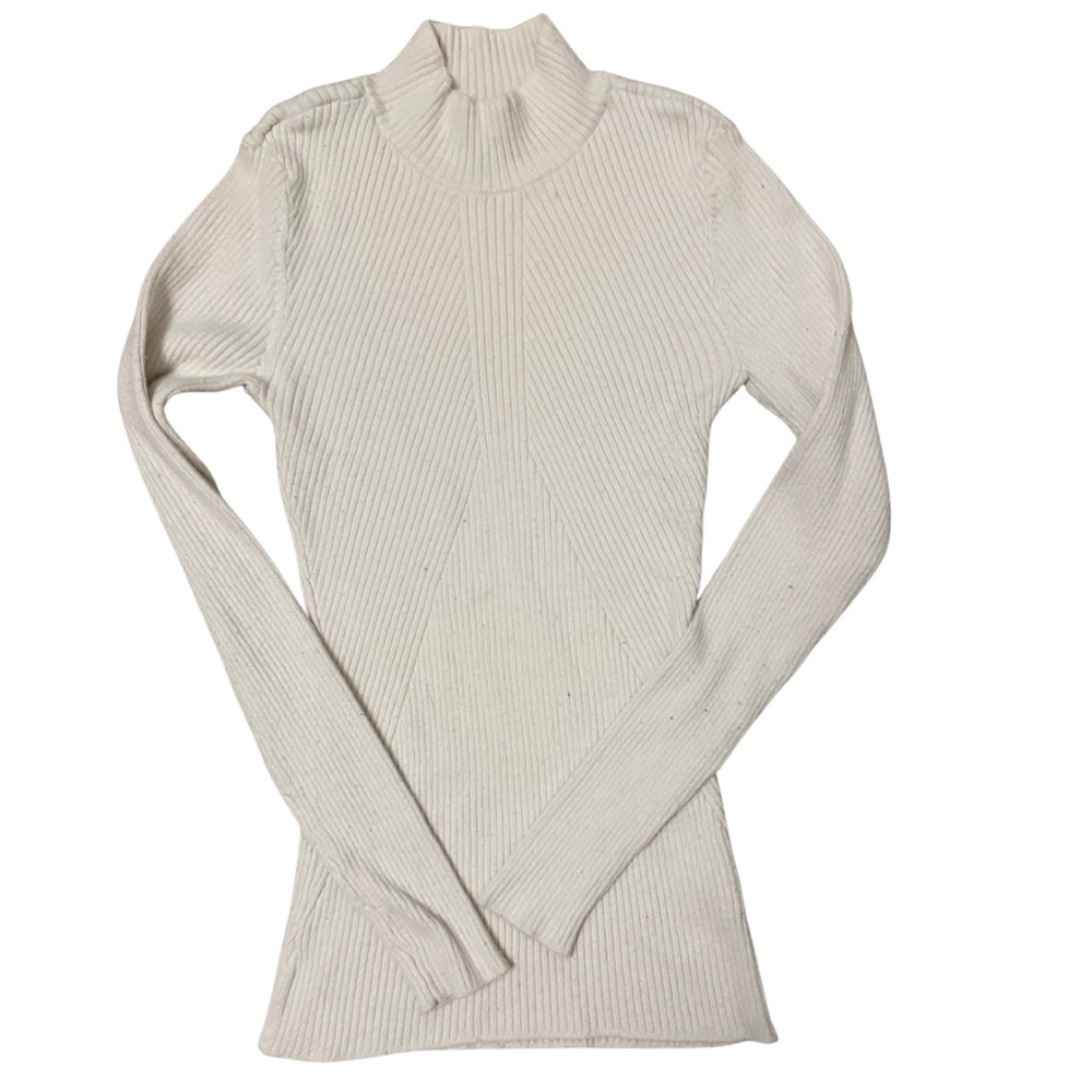 H&M Cream Ribbed Knit Top